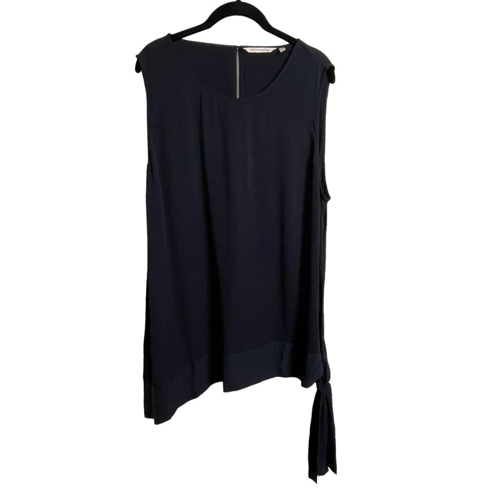 Soft Surroundings Sleeveless Asymmetrical Side Knot Hem Black Size XL